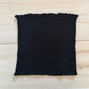 Black Smocked Tube Top